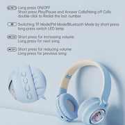 Q1 Headphones Monster Kids Over-Ear Bluetooth Earphones(Apricot)