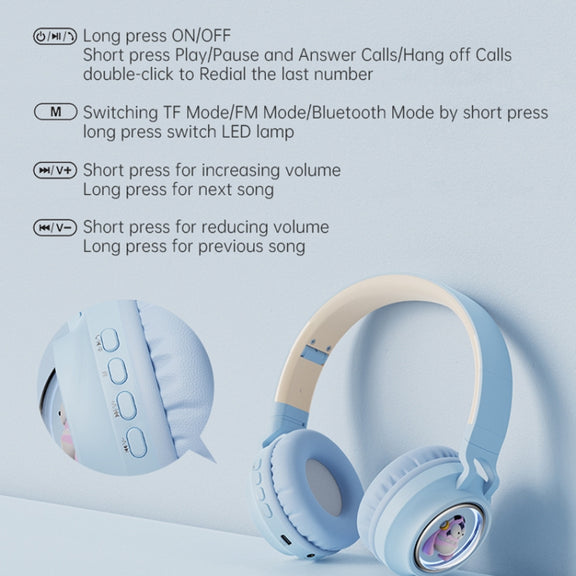 Q1 Headphones Monster Kids Over-Ear Bluetooth Earphones(Apricot)