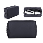 Leather Power Pack Charger Data Cable Mouse Digital Storage Bag(Black)