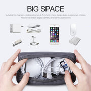 Leather Power Pack Charger Data Cable Mouse Digital Storage Bag(Rose Gold)