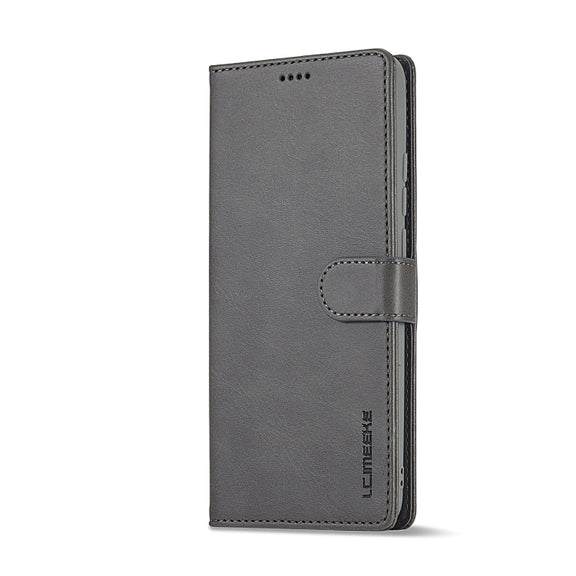 For Xiaomi Redmi Note 12 Pro+ LC.IMEEKE Calf Texture Horizontal Flip Leather Case(Grey)