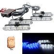 4 in 1 Car 16LEDs Grille Flash Lights Warning Lights with Wireless Remote Control(White Blue) - Warning Lights by PMC TechLife | Online Shopping South Africa | PMC TechLife | Buy Now Pay Later Mobicred
