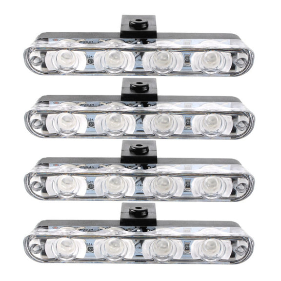 4 in 1 Car 16LEDs Grille Flash Lights Warning Lights with Wireless Remote Control(White Blue)