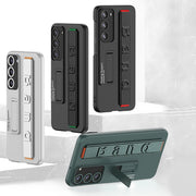 For Samsung Galaxy S23 5G GKK Ultra-thin Wristband Shockproof Phone Case with Holder(Silver)