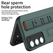 For Samsung Galaxy S23+ 5G GKK Ultra-thin Wristband Shockproof Phone Case with Holder(Silver)