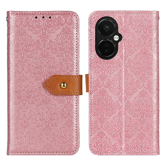For OnePlus Nord CE 3 Lite European Floral Embossed Flip Leather Phone Case(Pink) - free shipping - PMC Jewellery - Order now!