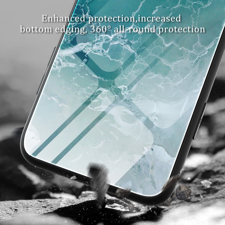 For Samsung Galaxy S23+ 5G Marble Pattern Glass Phone Case(Beach)