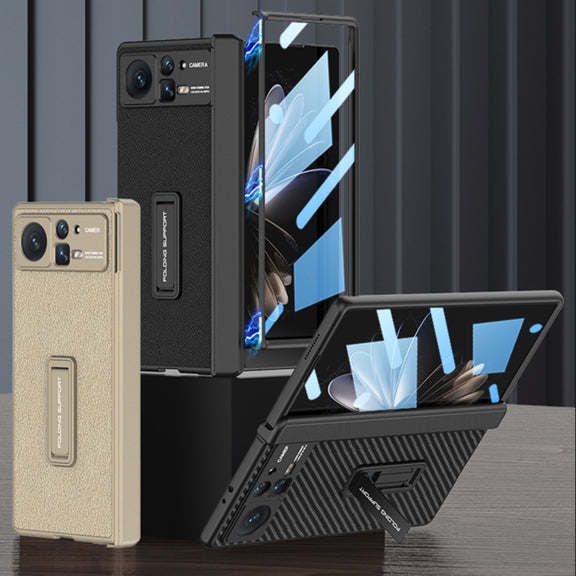 For Xiaomi Mix Fold 2 GKK Magnetic Hinge Flip Leather Phone Case with Holder(Gold)