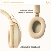 B2 Wireless Bluetooth 5.1 Foldable Noise Reduction Headset(Red)