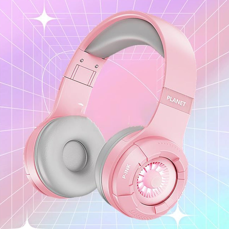 KE25 RGB Light Wireless Stereo Music Bluetooth Headset(Pink) - Headset & Headphone by PMC TechLife | Online Shopping South Africa | PMC TechLife