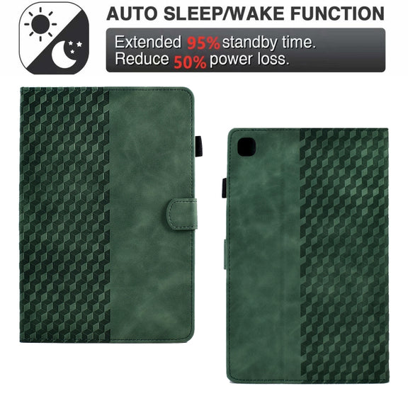 For Samsung Galaxy Tab A7 Lite T220 / T225 Rhombus Embossed Leather Tablet Case(Green)
