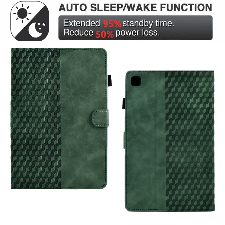 For Samsung Galaxy Tab A7 Lite T220 / T225 Rhombus Embossed Leather Tablet Case(Green)