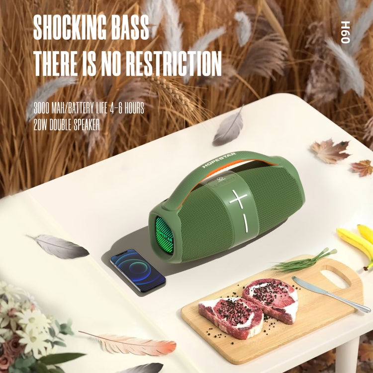 HOPESTAR H60 20W Outdoor Portable Waterproof Wireless Bluetooth Speaker(Green) - free shipping - PMC TechLife - Order now!