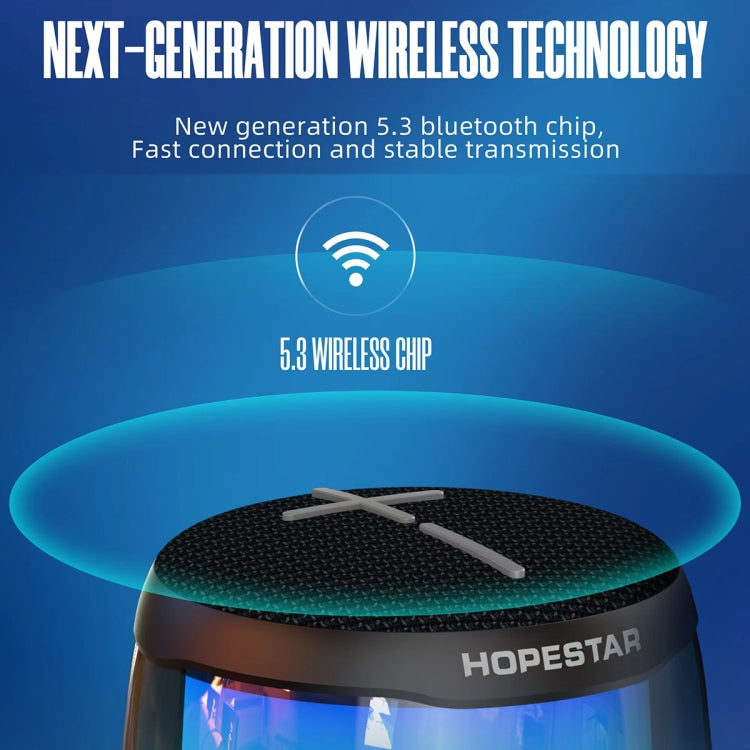 HOPESTAR P49 Tone Pulse RGB Light Waterproof Bluetooth Speaker(Blue) - free shipping - PMC TechLife - Order now!