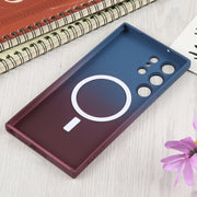 For Samsung Galaxy S22 Ultra 5G Liquid TPU Silicone Gradient MagSafe Phone Case(Blue Purple)