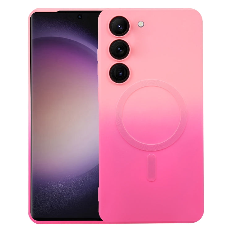 For Samsung Galaxy S23 5G Liquid TPU Silicone Gradient MagSafe Phone Case(Pink Red) - Galaxy S23 5G Cases by PMC TechLife | Online Shopping South Africa | PMC TechLife