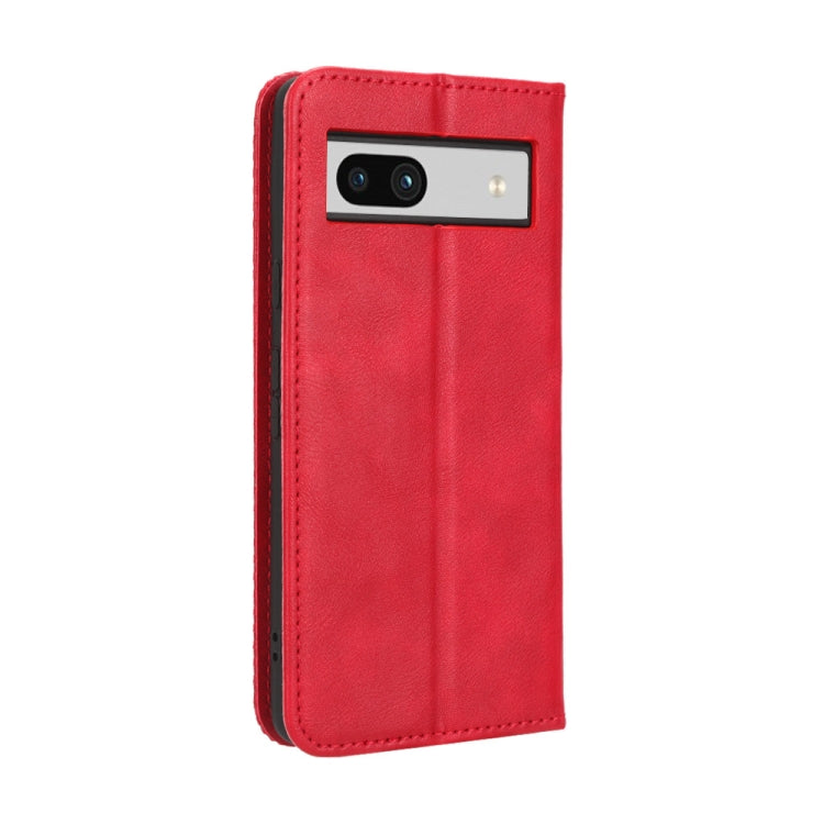 For Google Pixel 7a Magnetic Buckle Retro Texture Leather Phone Case(Red) - free shipping - PMC TechLife - Order now!