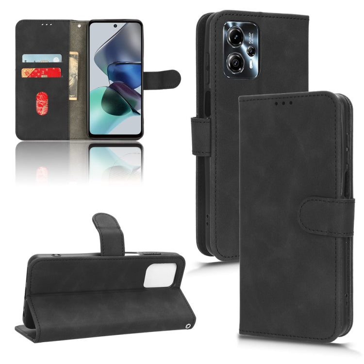 For Motorola Moto G13 / G23 / G53 Skin Feel Magnetic Flip Leather Phone Case(Black) - free shipping - PMC TechLife - Order now!