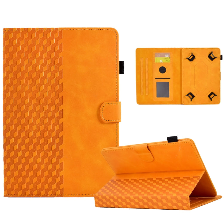 For 8.0 inch Universal Tablet Rhombus Embossed Leather Case(Khaki) - free shipping - PMC Jewellery - Order now!