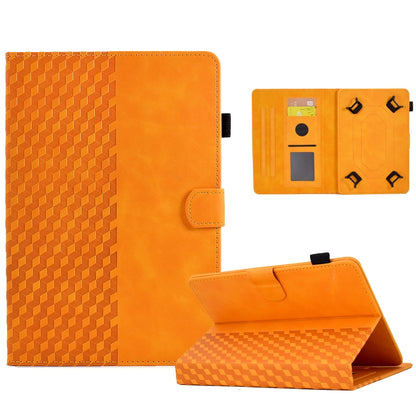 For 8.0 inch Universal Tablet Rhombus Embossed Leather Case(Khaki) - free shipping - PMC Jewellery - Order now!