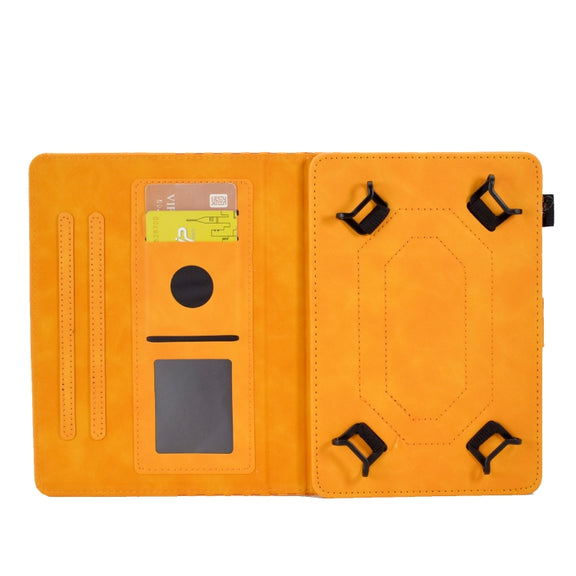 For 8.0 inch Universal Tablet Rhombus Embossed Leather Case(Khaki)