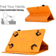 For 8.0 inch Universal Tablet Rhombus Embossed Leather Case(Khaki)