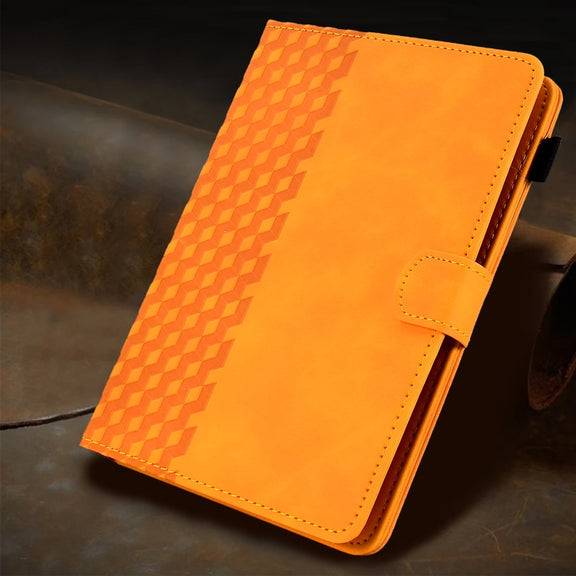 For 8.0 inch Universal Tablet Rhombus Embossed Leather Case(Khaki)
