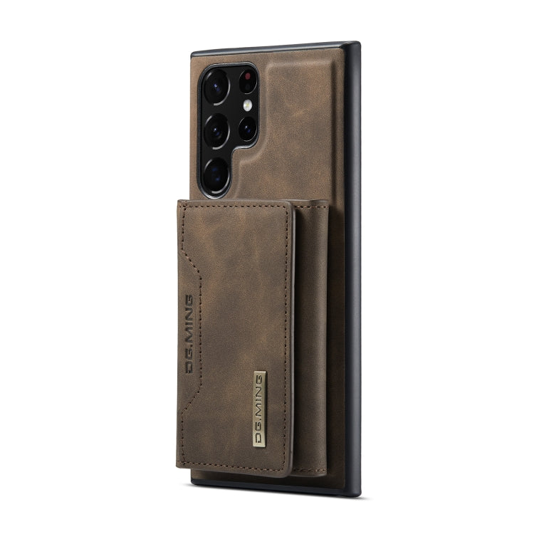 For Samsung Galaxy S23 Ultra 5G DG.MING M2 Series 3-Fold Multi Card Bag + Phone Case(Coffee)