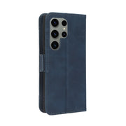 For Samsung Galaxy S23 Ultra 5G Skin Feel Calf Texture Card Slots Leather Phone Case(Blue)