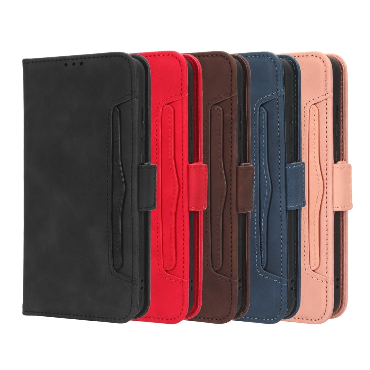 For Samsung Galaxy S23 Ultra 5G Skin Feel Calf Texture Card Slots Leather Phone Case(Black)