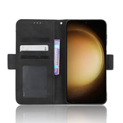 For Samsung Galaxy S23 5G Skin Feel Calf Texture Card Slots Leather Phone Case(Black)