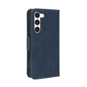 For Samsung Galaxy S23 5G Skin Feel Calf Texture Card Slots Leather Phone Case(Blue)