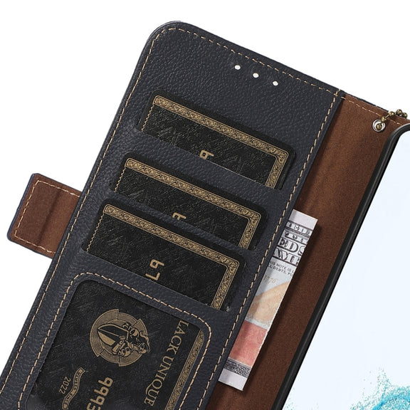 For Sony Xperia 1 IV Side-Magnetic TJ Genuine Leather RFID Phone Case(Blue)