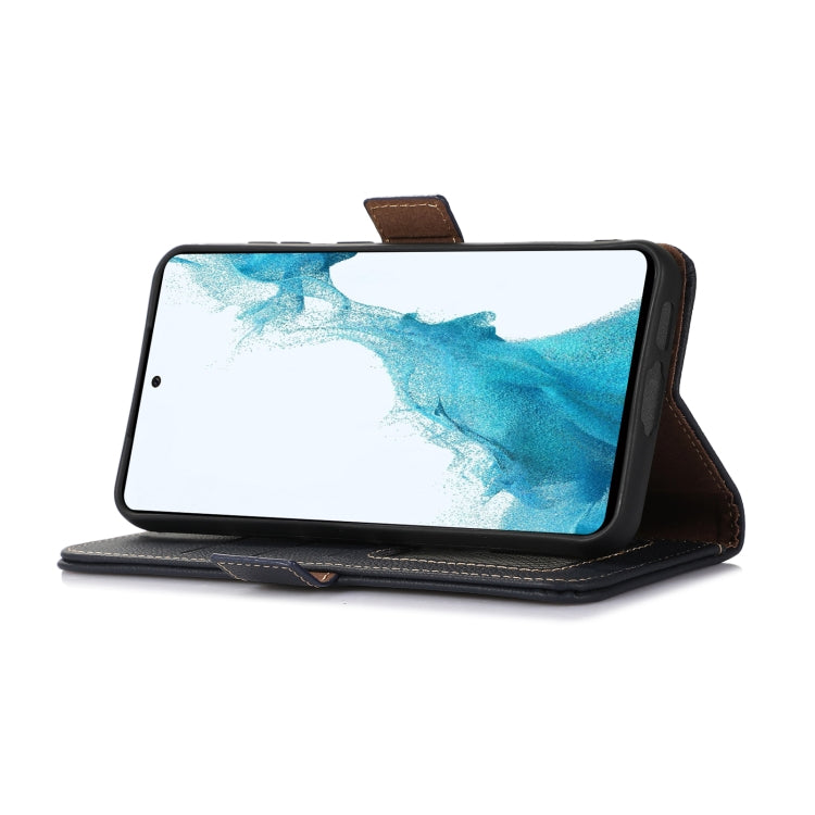 For Sony Xperia 1 IV Side-Magnetic TJ Genuine Leather RFID Phone Case(Blue)