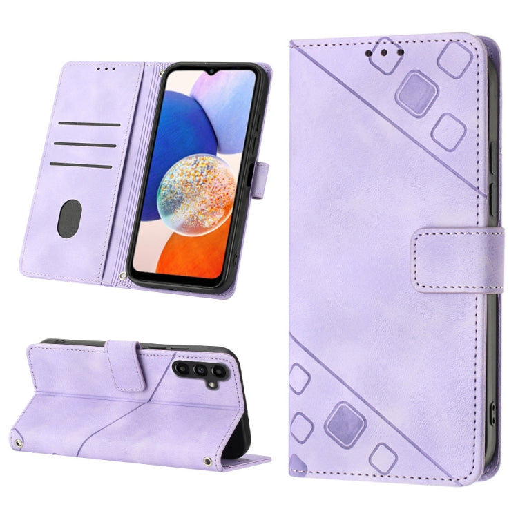For Samsung Galaxy A14 5G Skin-feel Embossed Leather Phone Case(Light Purple) - free shipping - PMC TechLife - Order now!