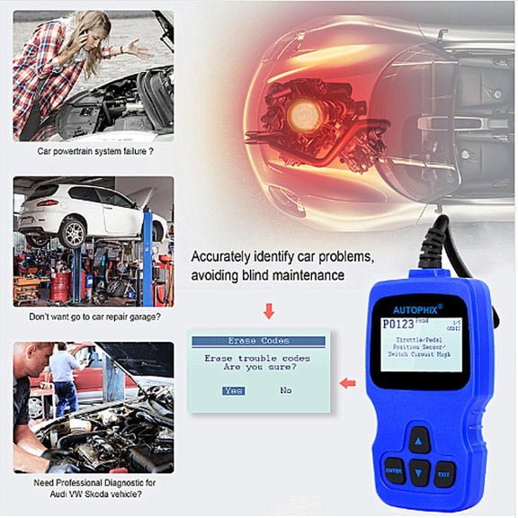 For Audi / Volkswagen / Skoda Autophix V007 Car OBD II Scanner Fault Analyzer