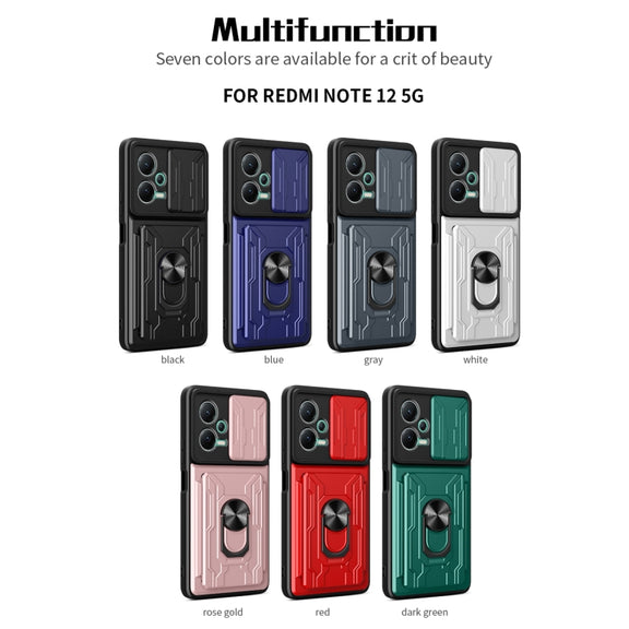 For Xiaomi Redmi Note 12 5G Sliding Camshield Card Phone Case(Black)