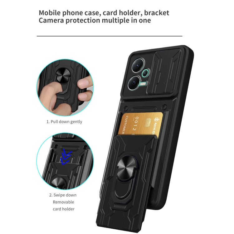 For Xiaomi Redmi Note 12 5G Sliding Camshield Card Phone Case(Black) - free shipping - PMC TechLife - Order now!