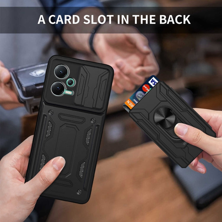 For Xiaomi Redmi Note 12 5G Sliding Camshield Card Phone Case(Black) - free shipping - PMC TechLife - Order now!