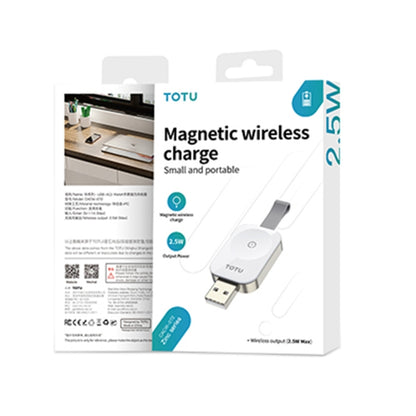For Apple Watch TOTUDESIGN Watch Wireless Magnetic Charger, Interface:USB-A(White) - Charger / Holder by TOTUDESIGN | Online Shopping South Africa | PMC Jewellery | Buy Now Pay Later Mobicred