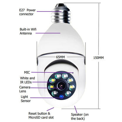 ESCAM 2.0MP 1080P Light Bulb WiFi Camera, Support IR Night Vision / Motion Detection / Two-way Voice - Light Bulb Camera by ESCAM | Online Shopping South Africa | PMC Jewellery | Buy Now Pay Later Mobicred