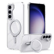 For Samsung Galaxy S23+ 5G Skin Feel MagSafe Shockproof Phone Case with Holder(Transparent White) - free shipping - PMC TechLife - Order now!