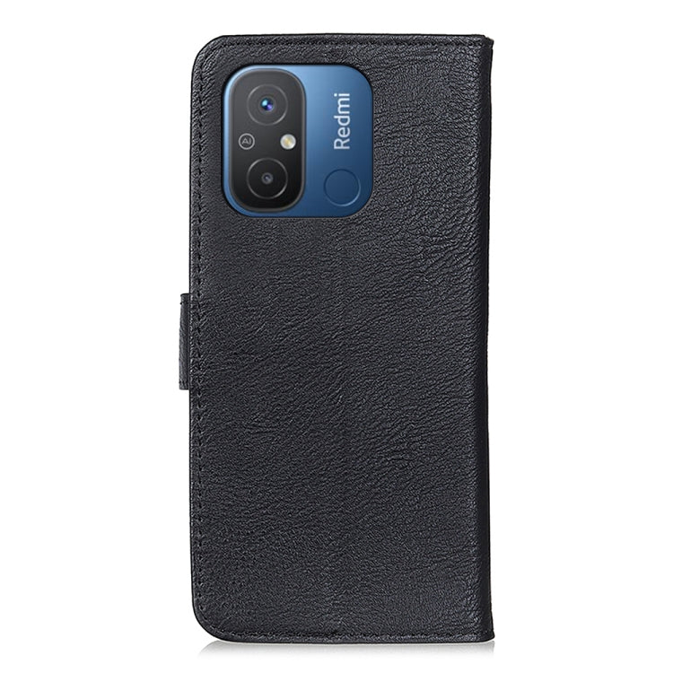 For Xiaomi Redmi 11A / 12C KHAZNEH Cowhide Texture Flip Leather Phone Case(Black) - free shipping - PMC TechLife - Order now!