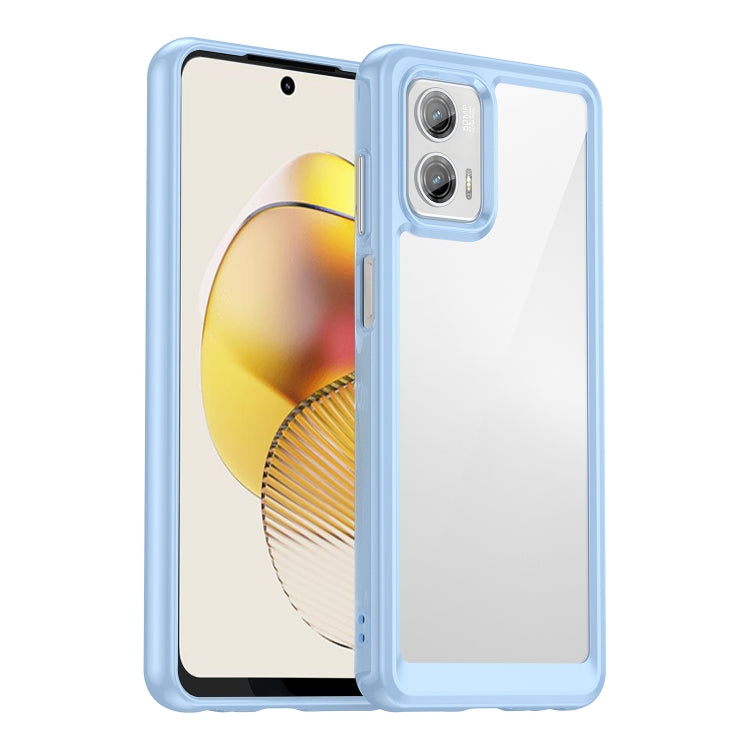 For Motorola Moto G73 Colorful Series Acrylic + TPU Phone Case(Blue) - free shipping - PMC TechLife - Order now!