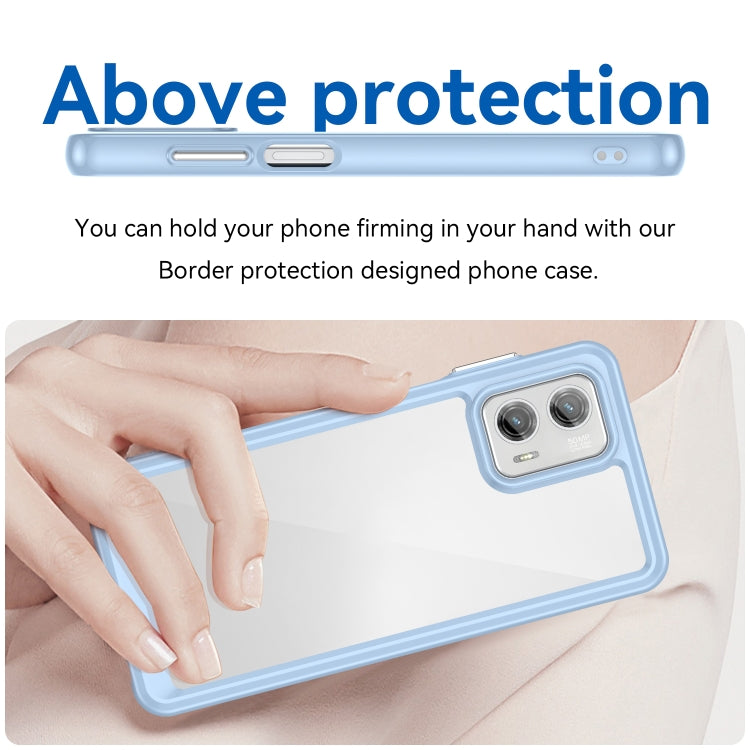 For Motorola Moto G73 Colorful Series Acrylic + TPU Phone Case(Blue) - free shipping - PMC TechLife - Order now!