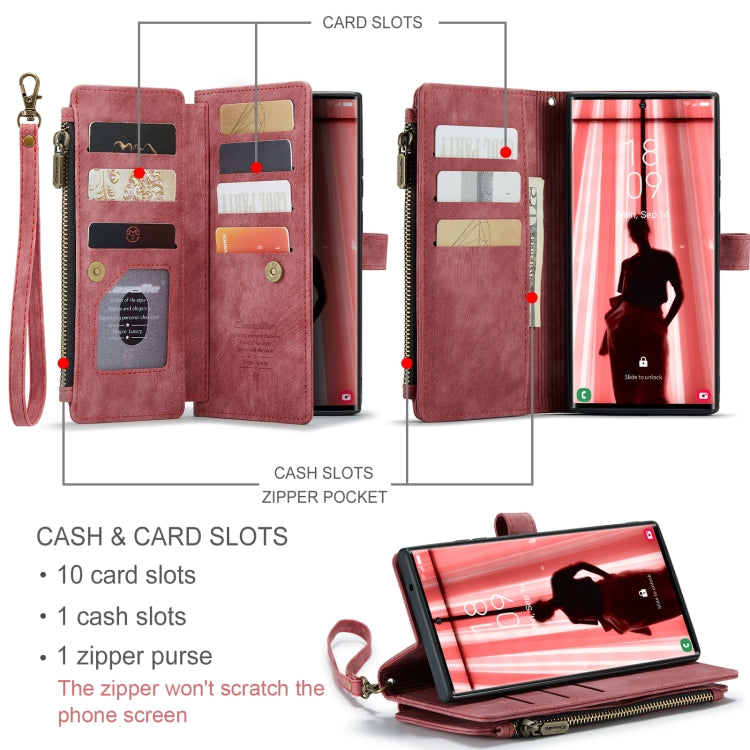 For Samsung Galaxy S23 Ultra 5G CaseMe C30 Multifunctional Leather Phone Case(Red) - Galaxy S23 Ultra 5G Cases by CaseMe | Online Shopping South Africa | PMC TechLife | Buy Now Pay Later Mobicred