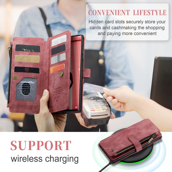 For Samsung Galaxy S23 Ultra 5G CaseMe C30 Multifunctional Leather Phone Case(Red) - Galaxy S23 Ultra 5G Cases by CaseMe | Online Shopping South Africa | PMC TechLife | Buy Now Pay Later Mobicred