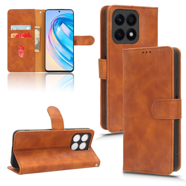 For Honor X8a Skin Feel Magnetic Flip Leather Phone Case(Brown) - free shipping - PMC TechLife - Order now!