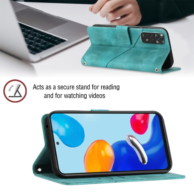 For Xiaomi Redmi Note 11s / 11 4G Skin-feel Embossed Leather Phone Case(Green)