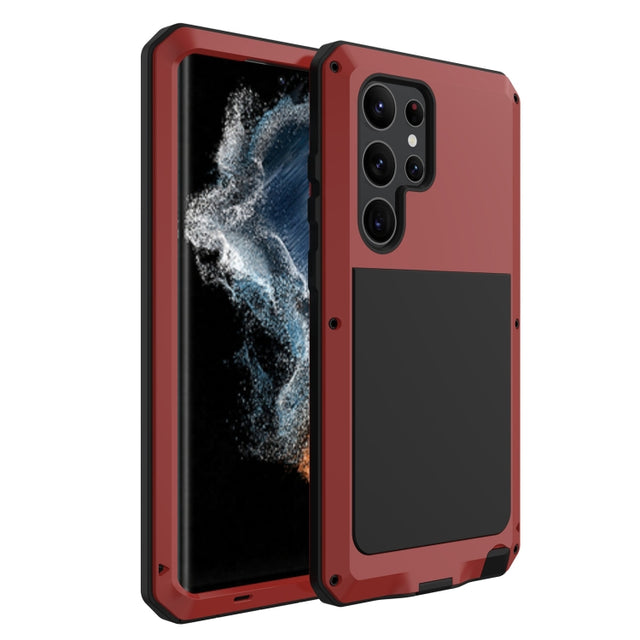 For Samsung Galaxy S23 Ultra 5G RedPepper 360 Full Body Rugged Metal Life Water-resistant Phone Case(Red)